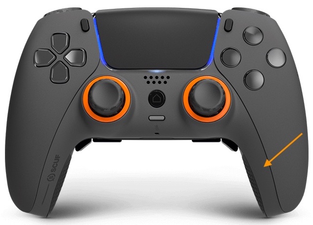 Reflex seal of approval is under the front trim, on the right side of your controller.