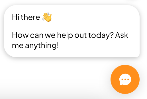 Le widget de chat se trouve tout en bas à droite de l'écran